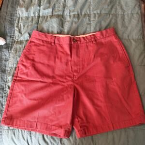 VTG Men's LL Bean Coral Red Shorts 36 Chino EUC Beach Coastal Nautical 7" length